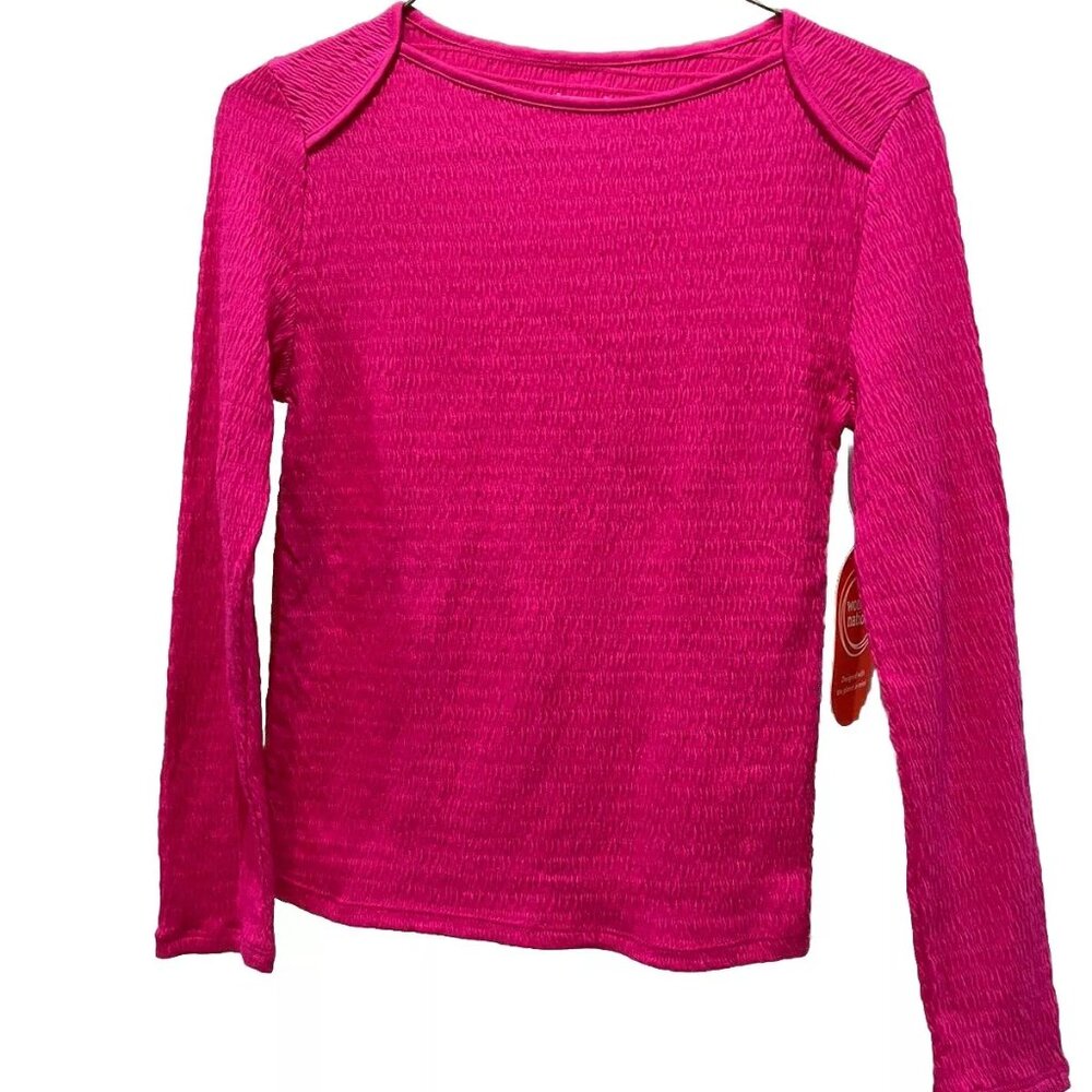 girls wonder nation pink M 7-8 long sleeve tshirt